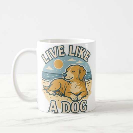 Leef Als Een Hond Strand Koffiemok (Links)