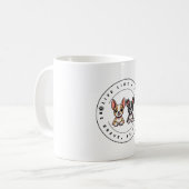 Leef als een hond, wees dapper, wees sterk koffiemok (Voorkant links)