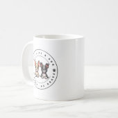 Leef als een hond, wees stout, wees dapper koffiemok (Voorkant links)
