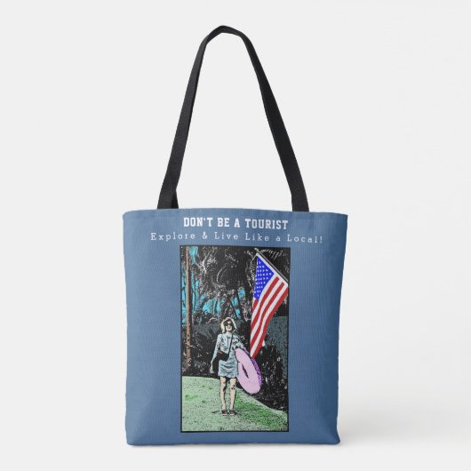 Leef als een lokale retro reis tote bag (Achterkant)