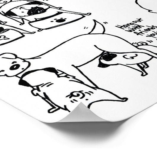 Leef als een pug! poster (Hoek)