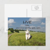 "Leef als iemand die de poort open heeft gelaten"  Briefkaart (Voorkant / Achterkant)