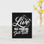 Leef als iemand die de poort open liet paardrijden kaart (Gele Bloem)