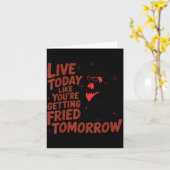 Leef Als Morgen Gebraden Kip Shirt Kaart (Gele Bloem)