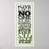 Leef als niemand anders poster (Voorkant)