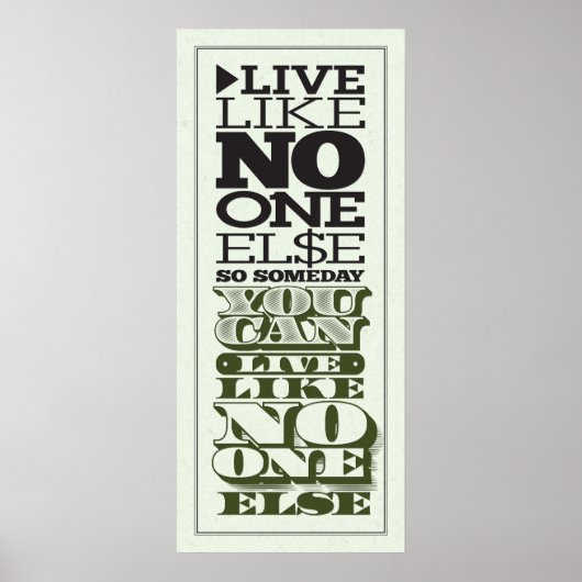 Leef als niemand anders poster (Voorkant)