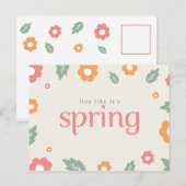 leef alsof het lente is briefkaart (Voorkant / Achterkant)