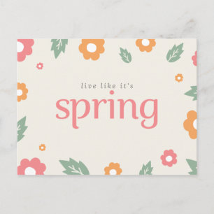 leef alsof het lente is briefkaart