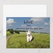 "Leef alsof iemand de Open van de Gate"Uitnodiging Kaart (Voorkant / Achterkant)