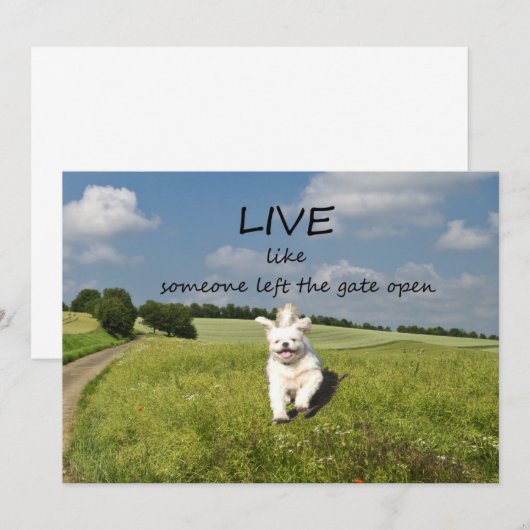 "Leef alsof iemand de Open van de Gate"Uitnodiging Kaart (Voorkant / Achterkant)
