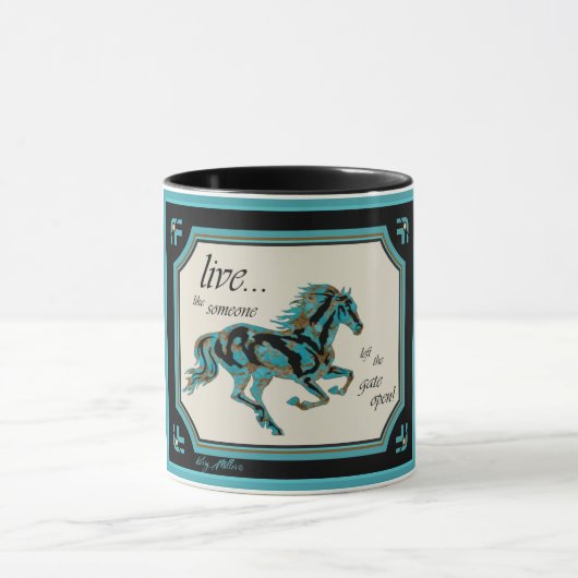 Leef alsof iemand de poort open heeft gelaten mok (Midden)