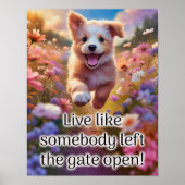 Leef alsof iemand de Poort open heeft gelaten - Po Poster (Voorkant)