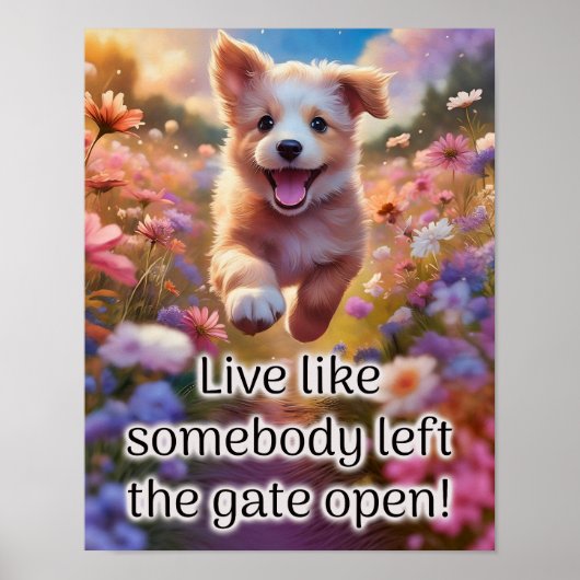 Leef alsof iemand de Poort open heeft gelaten - Po Poster (Voorkant)