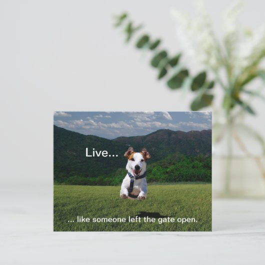 "Leef alsof iemand het Open Briefkaart van de Gate (Staand voorkant)