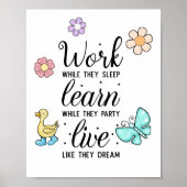 Leef alsof ze dromen poster (Voorkant)