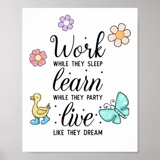 Leef alsof ze dromen poster (Voorkant)