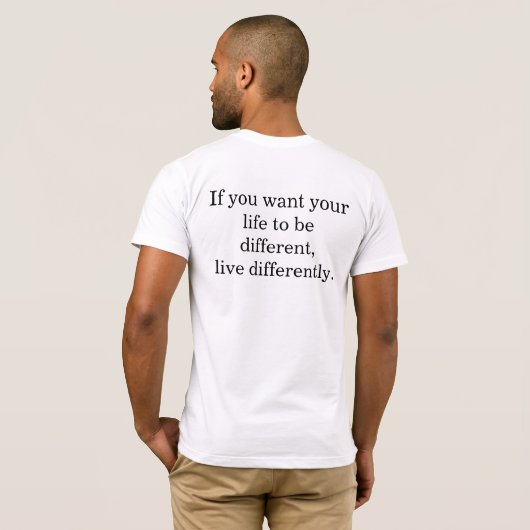 Leef anders t-shirt (Achterkant volledig)