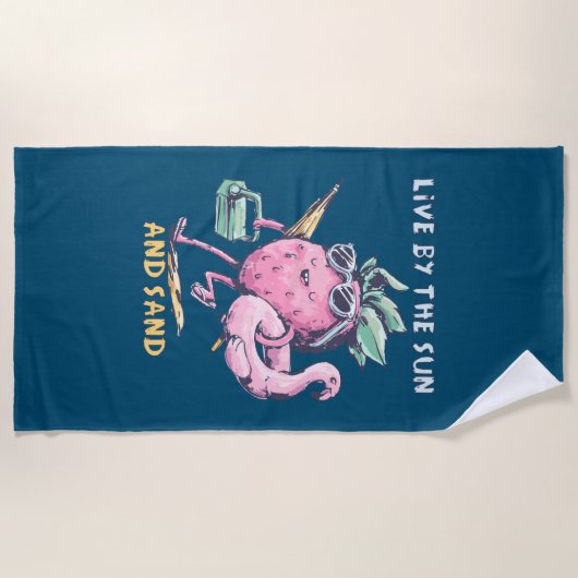 Leef bij de zon en het zand - Strand Ananas Strandlaken (Voorkant)