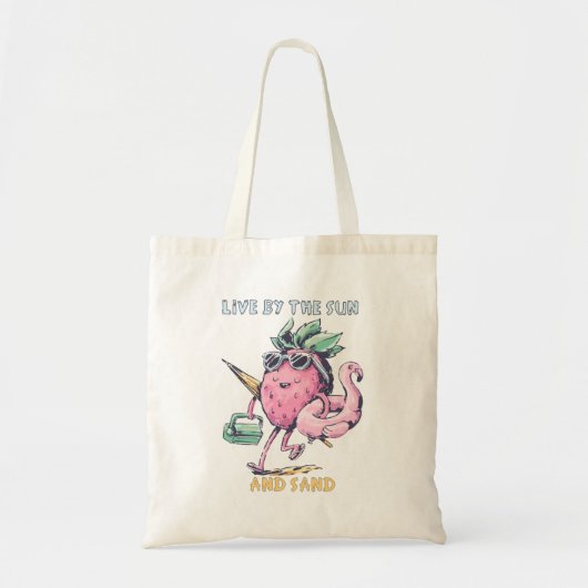 Leef bij de zon en het zand - Strand Ananas Tote Bag (Voorkant)