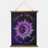 Leef bij de zon, Liefde bij de maan Hangend Wandkleed (Voorkant)