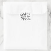 Leef bij de zon, liefde bij de maan-hemelse ronde sticker (Tas)