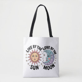 Leef bij de Zon, Liefde bij de Maan Retro Tote Bag