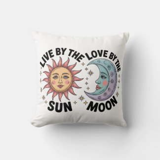 Leef bij de Zon, Liefde bij de Maan Retro Tote Tas Kussen