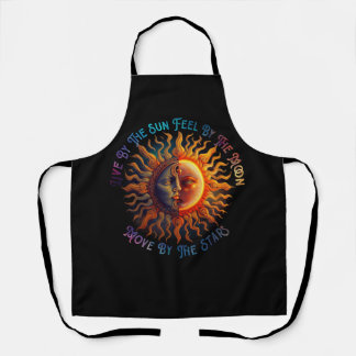 Leef bij de zon Voel bij de maan Bewegen door ster Schort