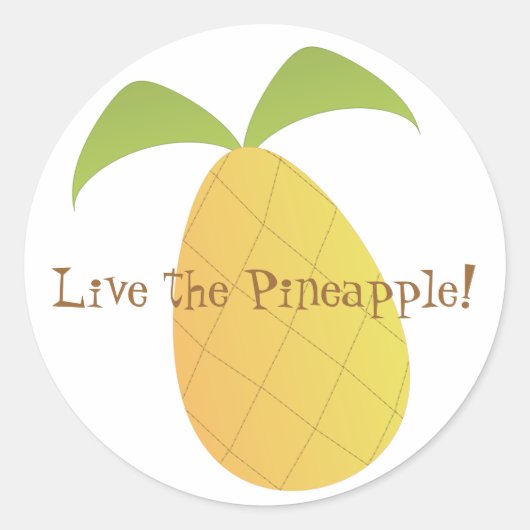 Leef de ananas ronde sticker (Voorkant)