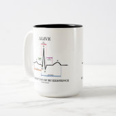 Leef de conditie van mijn bestaan Sinus Rhythm Tweekleurige Koffiemok (Voorkant links)