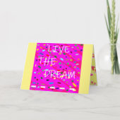 Leef de droom met roze en crème viering kaart (Voorkant)