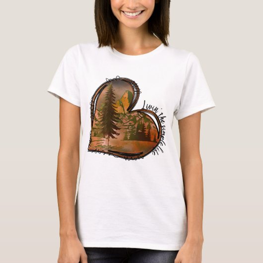 Leef de eenvoudige leven hart Natuur T-shirt (Voorkant)
