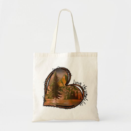Leef de eenvoudige leven hart Natuur Tote Bag (Voorkant)