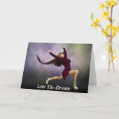 Leef de het Schaatsen van het Ijs van het Meisje Kaart (Gele Bloem)