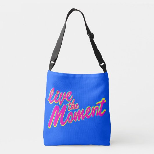 Leef de slogan van de momentstekst canvas tas (Achterkant)