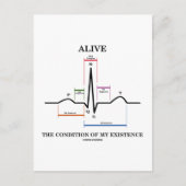 Leef de toestand van mijn bestaan (ECG/EKG) Briefkaart (Voorkant)