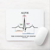 Leef de toestand van mijn bestaan (ECG/EKG) Muismat (Met muis)