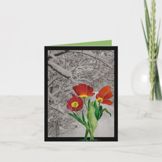 Leef de winter, maar denk aan de lente kaart (Voorkant)