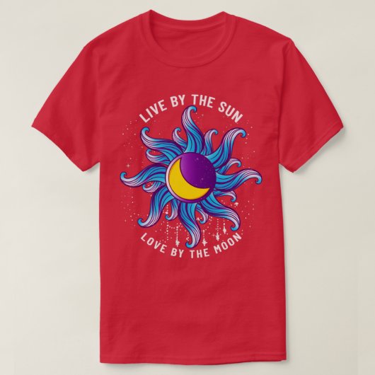 Leef door de zonliefde door de moonasstrologie t-shirt (Design voorkant)