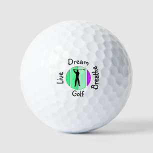 Leef, droom, adem golf golfballen