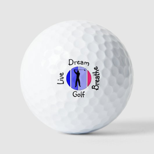 Leef, droom, adem golf golfballen (Voorkant)