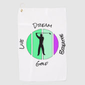 Leef, droom, adem golf golfhanddoek (Voorkant)
