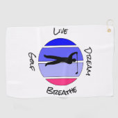 Leef, droom, adem golf golfhanddoek (Horizontaal)