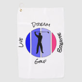 Leef, droom, adem golf golfhanddoek (Voorkant)