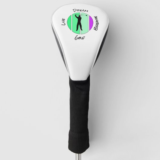 Leef, droom, adem golf golfheadcover (Voorkant)