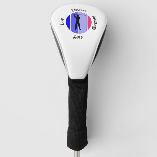Leef, droom, adem golf golfheadcover (Voorkant)