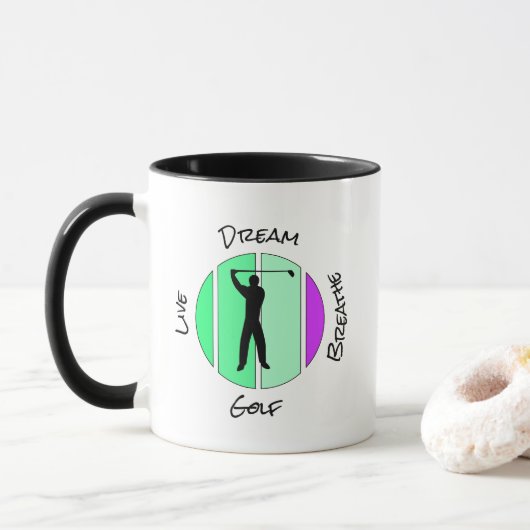 Leef, droom, adem golf mok (Met donut)