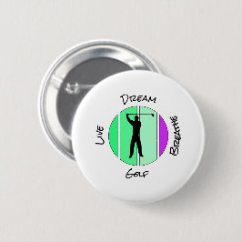 Leef, droom, adem golf ronde button 5,7 cm