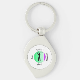 Leef, droom, adem golf sleutelhanger