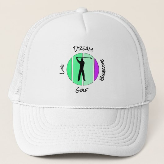 Leef, droom, adem golf trucker pet (Voorkant)